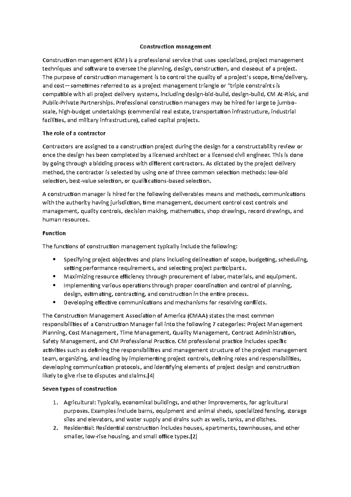 Construction management CONSO800 Conestoga College Studocu