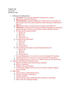 Exam 1 Study Guide - COMM2520: Introduction to Interviewing Exam 1 ...