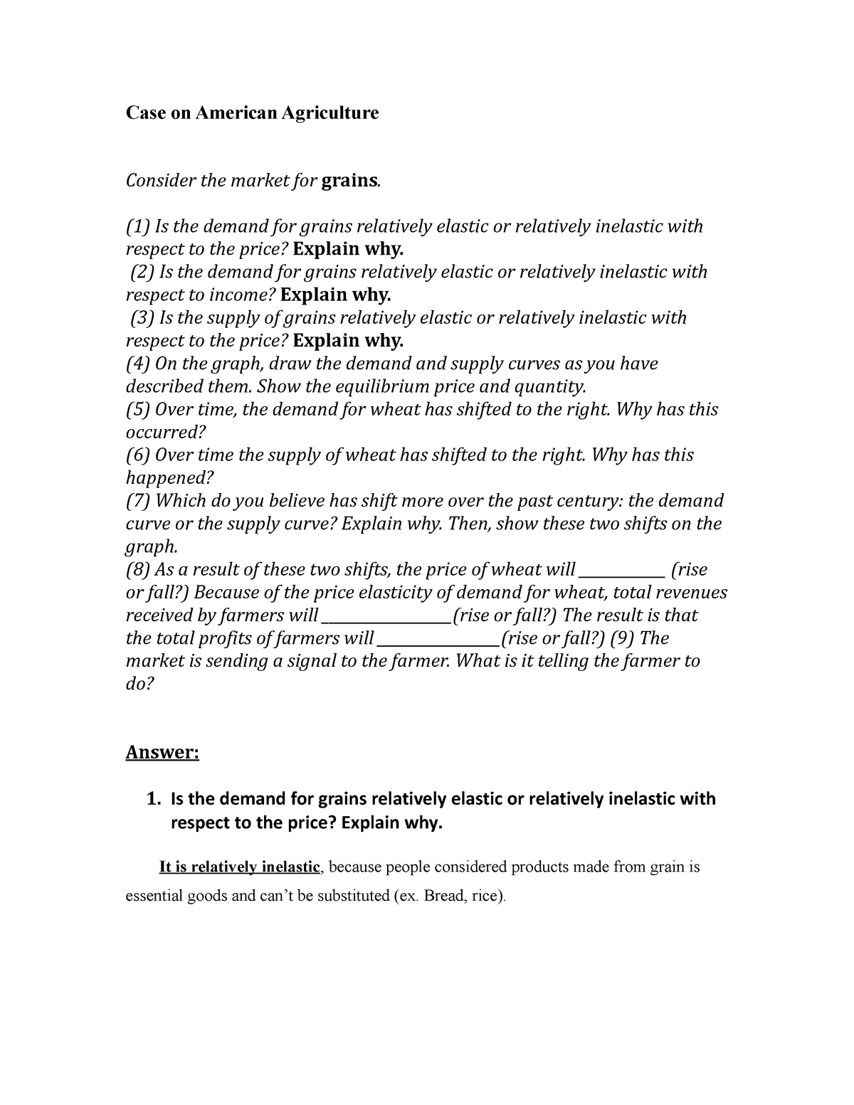 case study on agricultural products