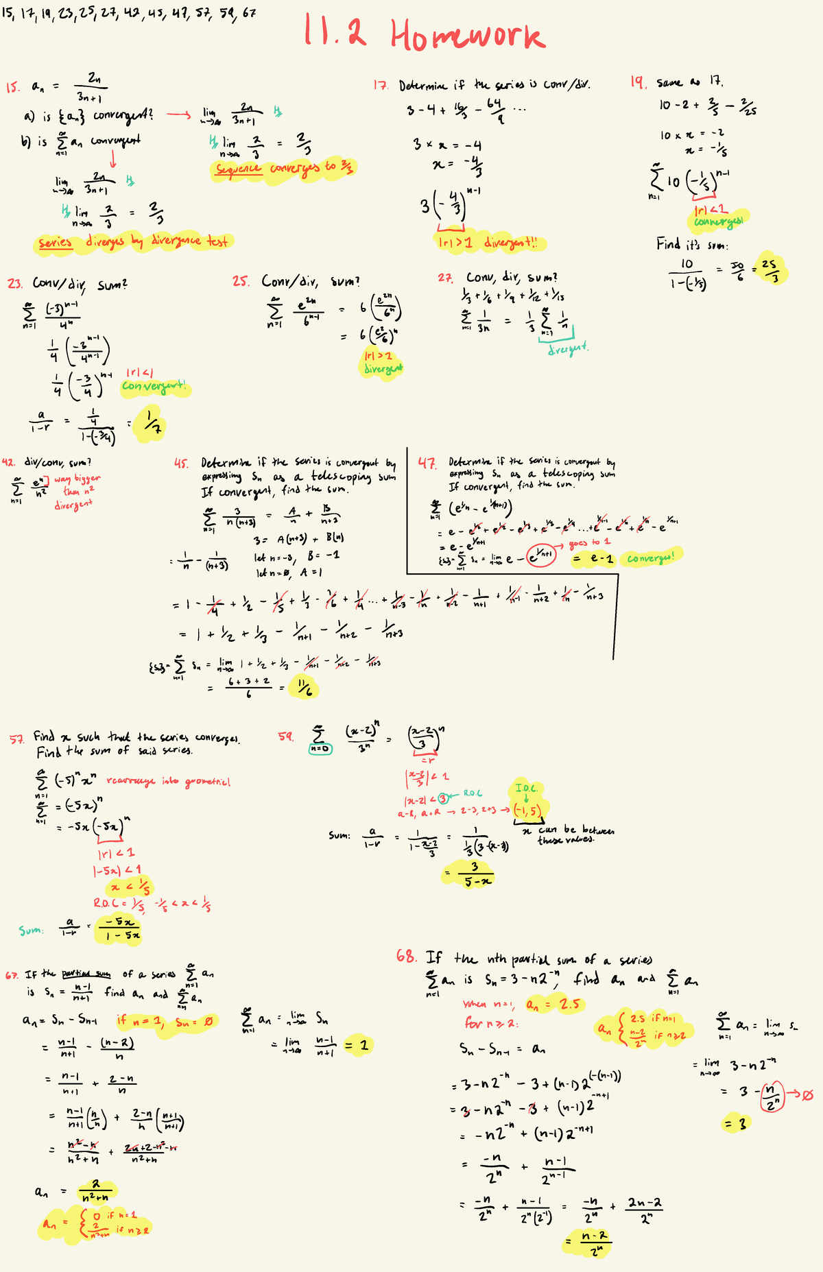 11.2 Problems - CALC II HMWRK - REVIEW AND PRACTICE - is, it , la , 23 ...
