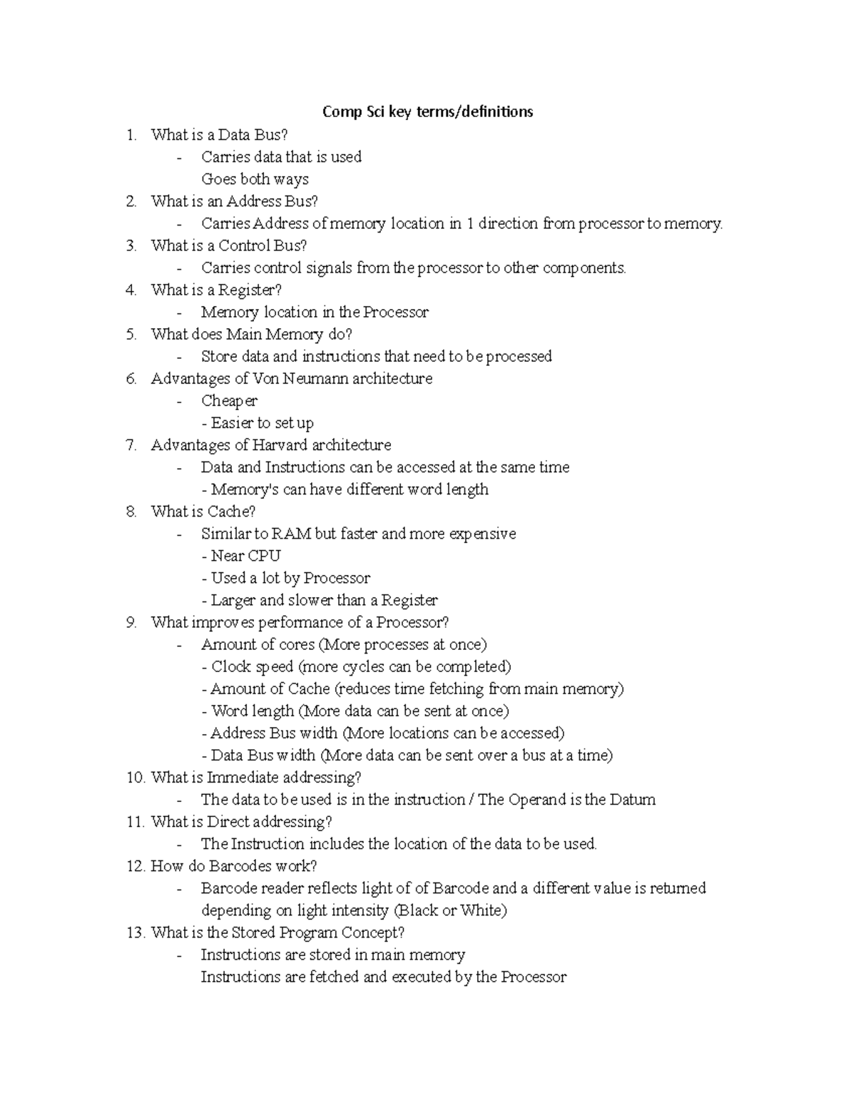 Comp Sci terms - More key definitions from during Computer Science