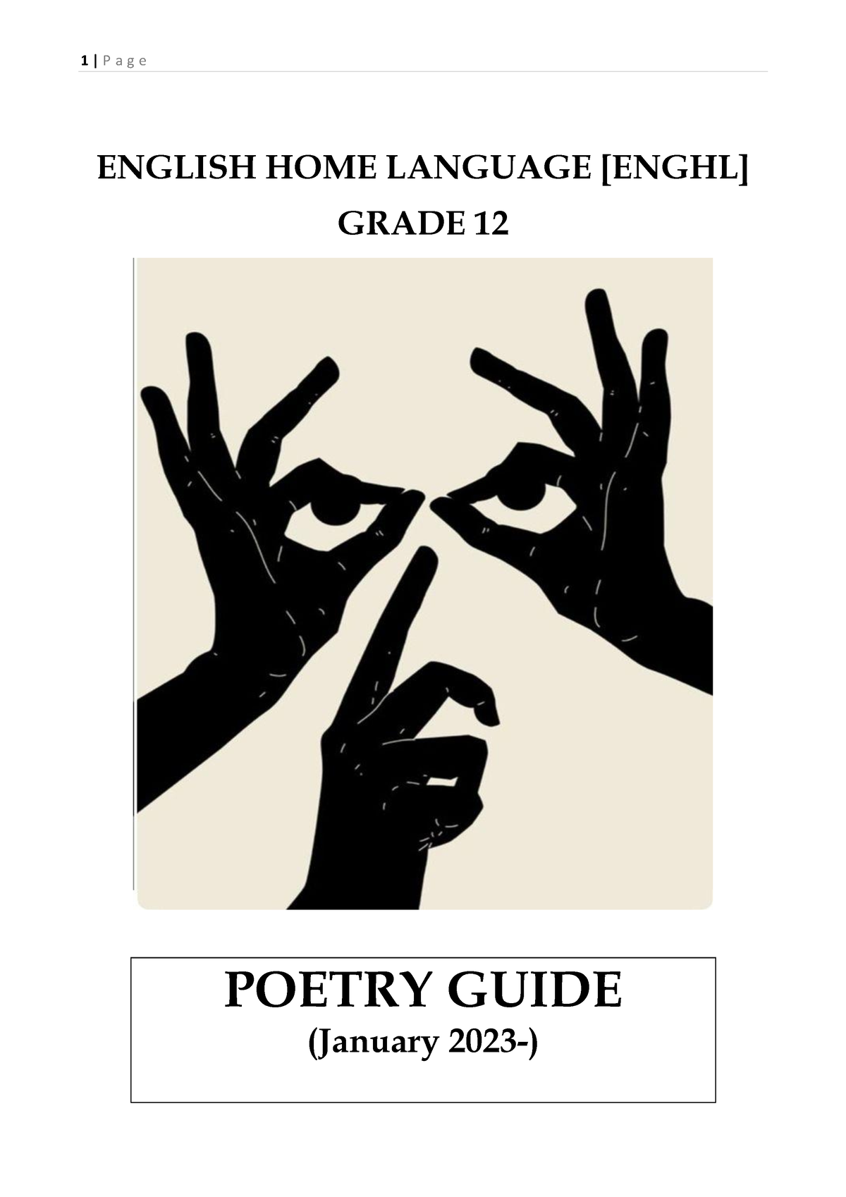 Grade 12 English Home Language Poems 2023 English Home Language Enghl Grade 12 Poetry Guide 8753