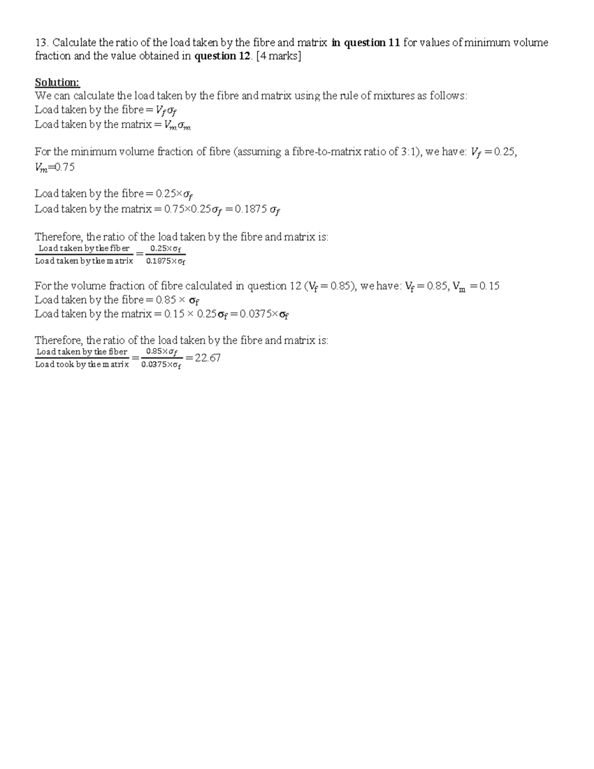 Assignment of Tutorial 13-15 - Calculate the ratio of the load taken by ...