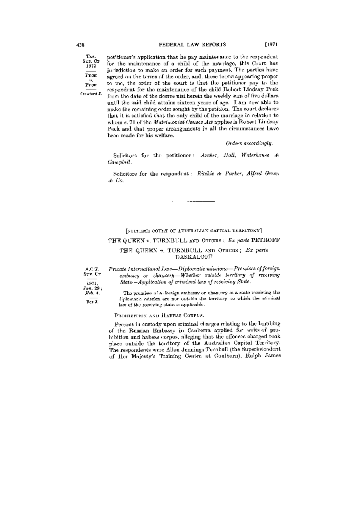 R v Turnbull; ex parte Petroff Introduction générale au droit Studocu