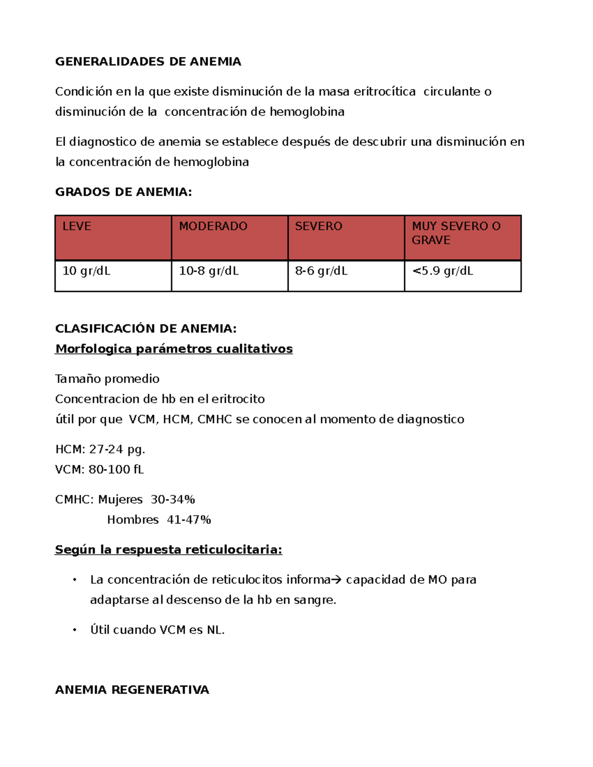 8 de de hemoglobina anemia