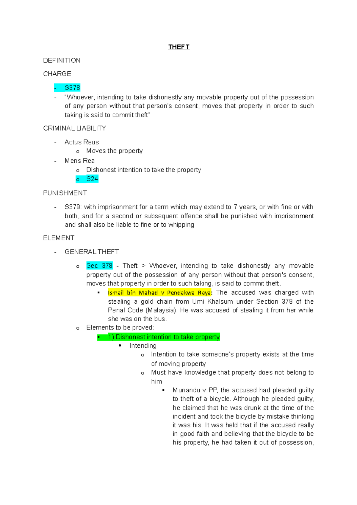 Theft, Extortion, Robbery, CBT, CMA - THEFT DEFINITION CHARGE - S ...
