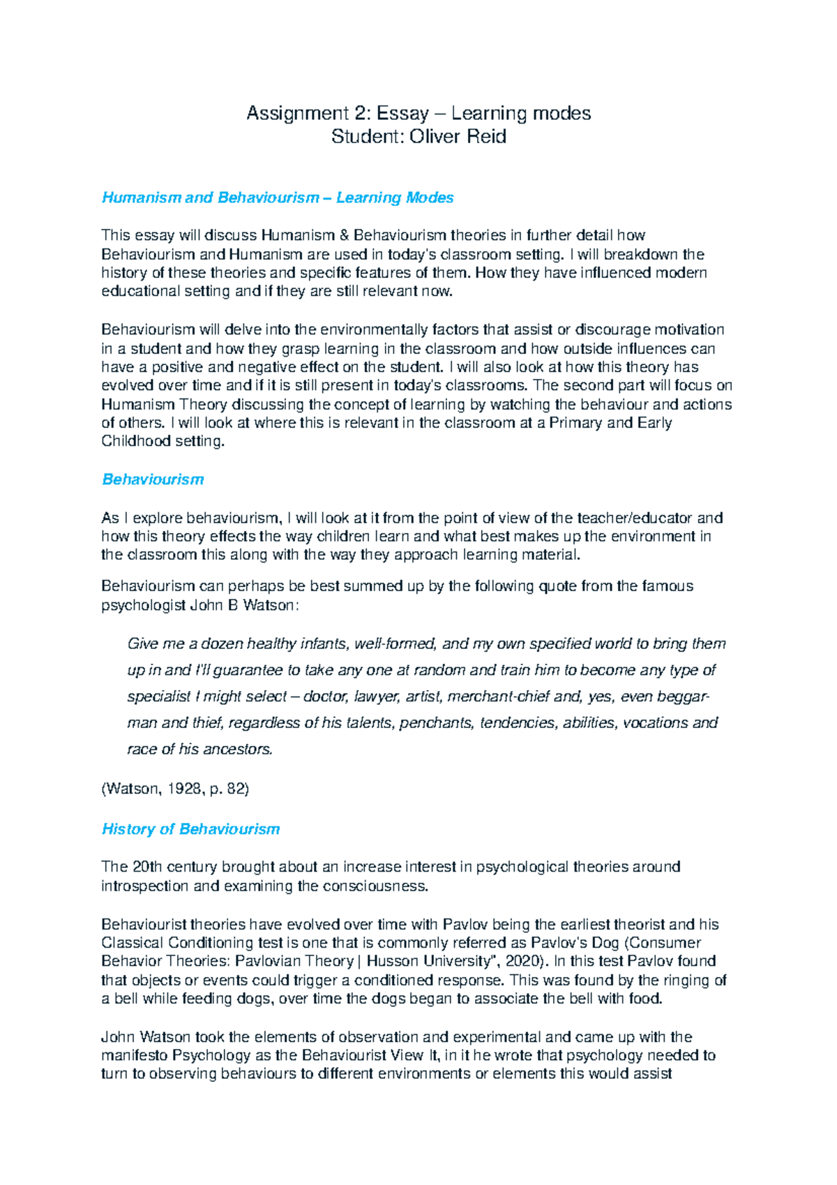 essay learning modes