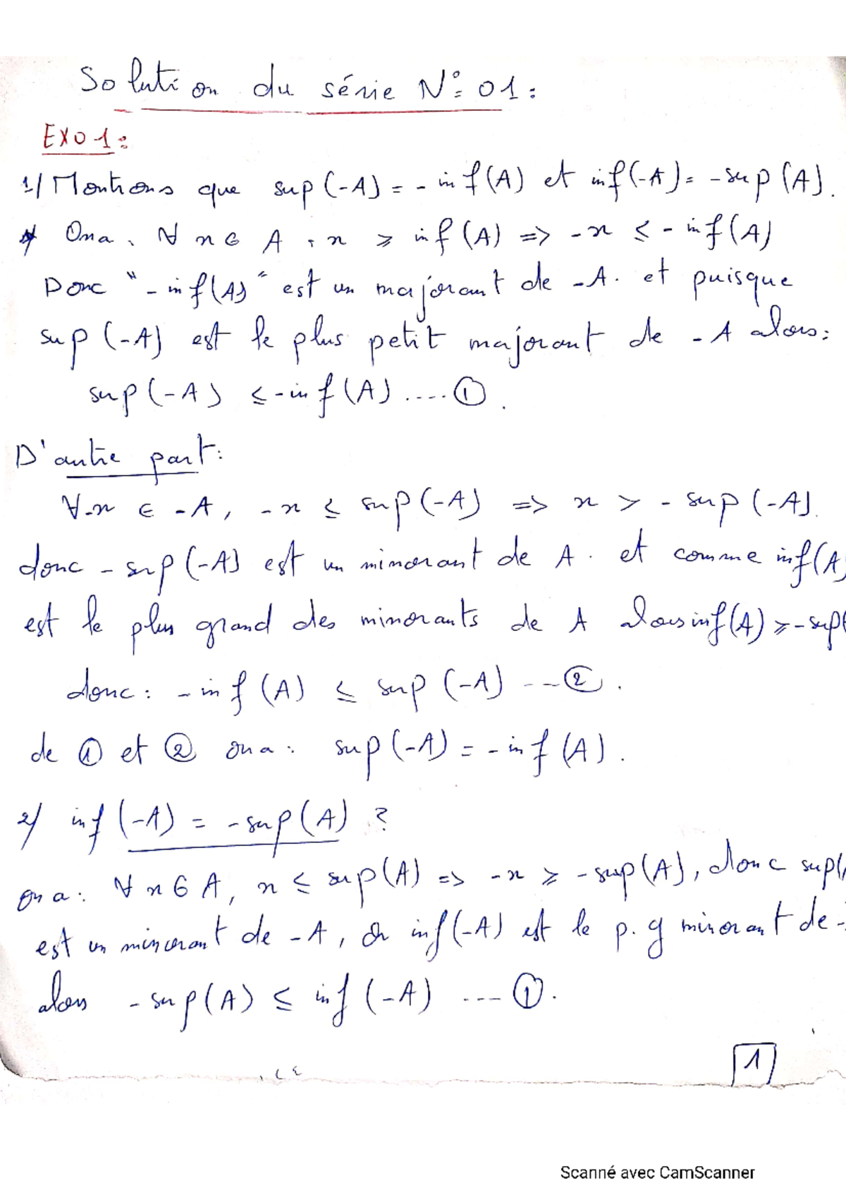 Solution série 1 - informatique - Studocu