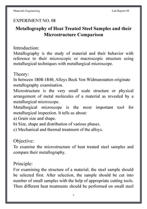 hardness test experiment report