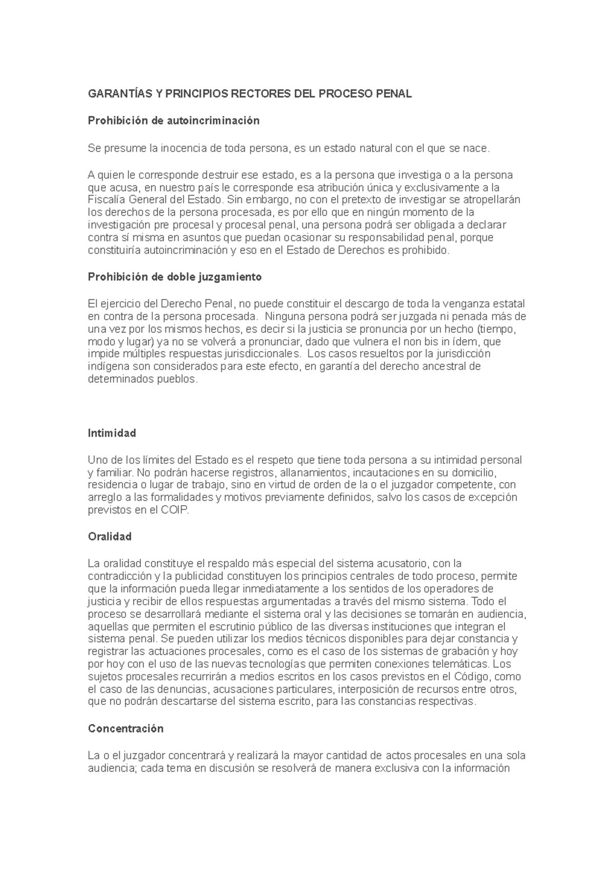 Garantías Y Principios Rectores DEL Proceso Penal - GARANTÍAS Y ...
