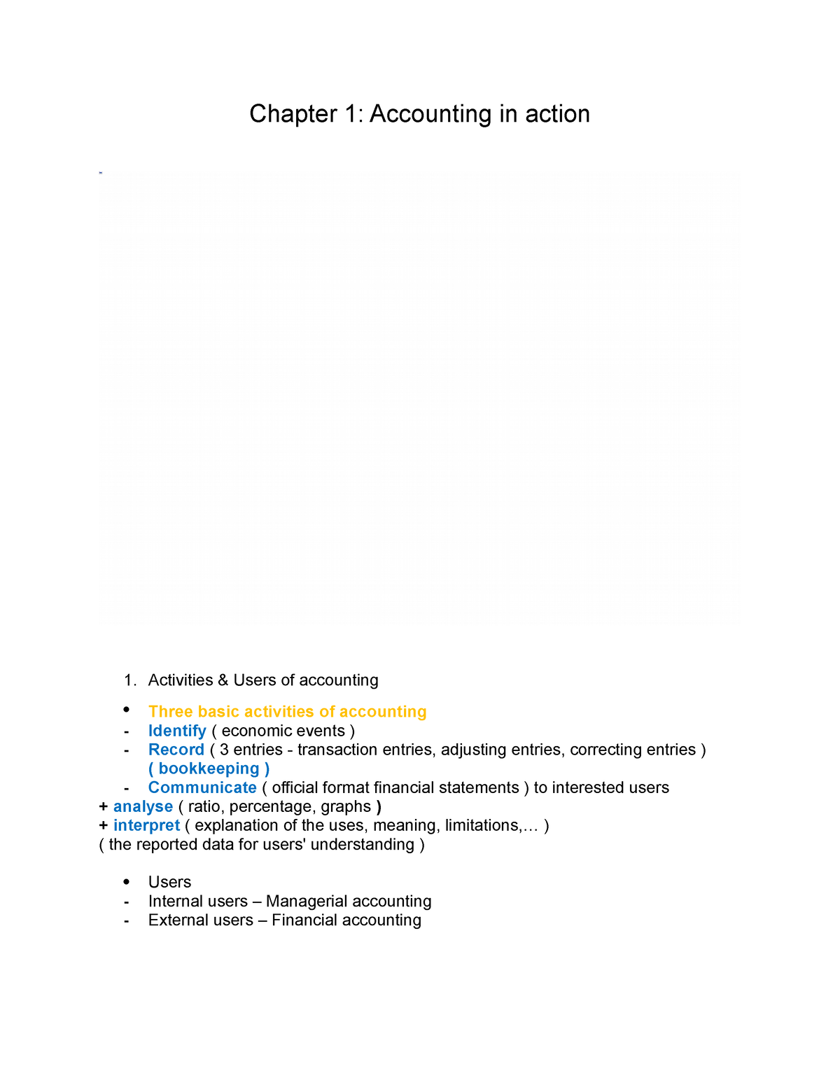 Chapter 1 - Notes Of Chap 1 - Chapter 1: Accounting In Action ...