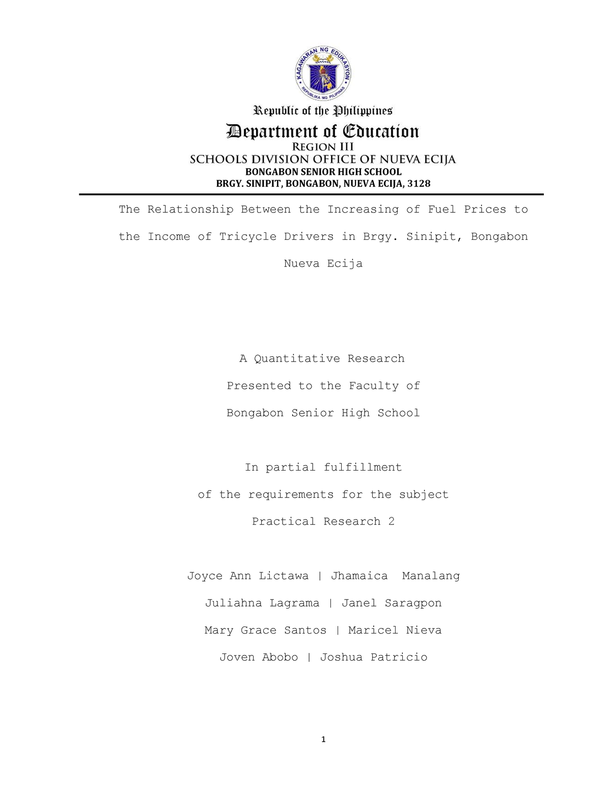 Final-paper-edited - Gsuwiejhe - BRGY. SINIPIT, BONGABON, NUEVA ECIJA ...