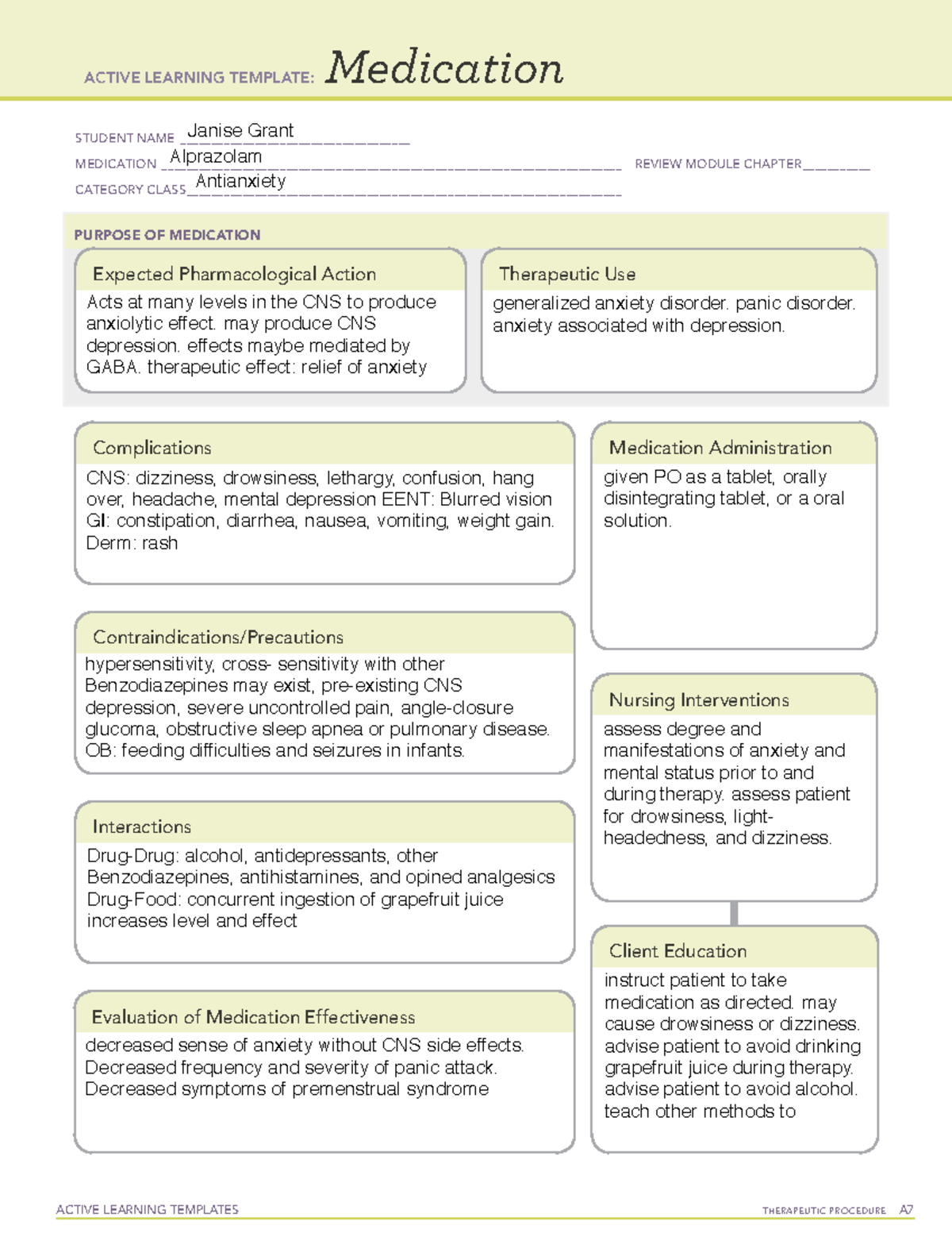 Active Learning Template medication - ACTIVE LEARNING TEMPLATES ...