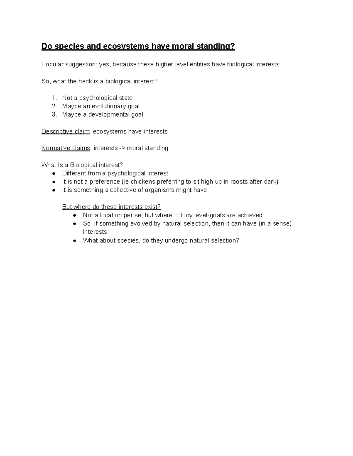 Monday Febuary 14th, 2021 - Google Docs - Do species and ecosystems ...