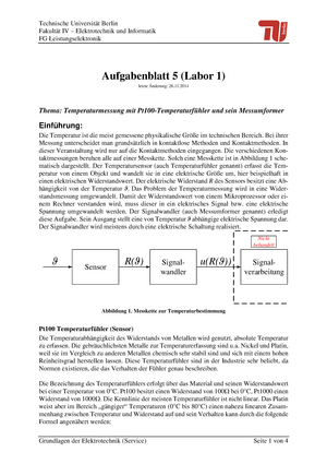 Labor 1 Mit Tabelle Tut Aufgaben Und Lsg 0430 L 522 Studocu