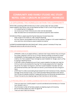 HSC CORE 2 Groups IN Context - AGED - COMMUNITY AND FAMILY STUDIES HSC ...