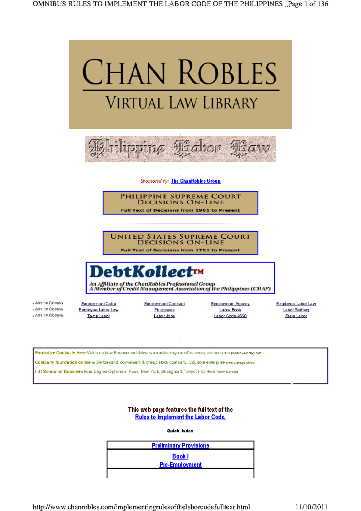 Omnibus Rules to Implement the Labor Code . . . . . Studocu