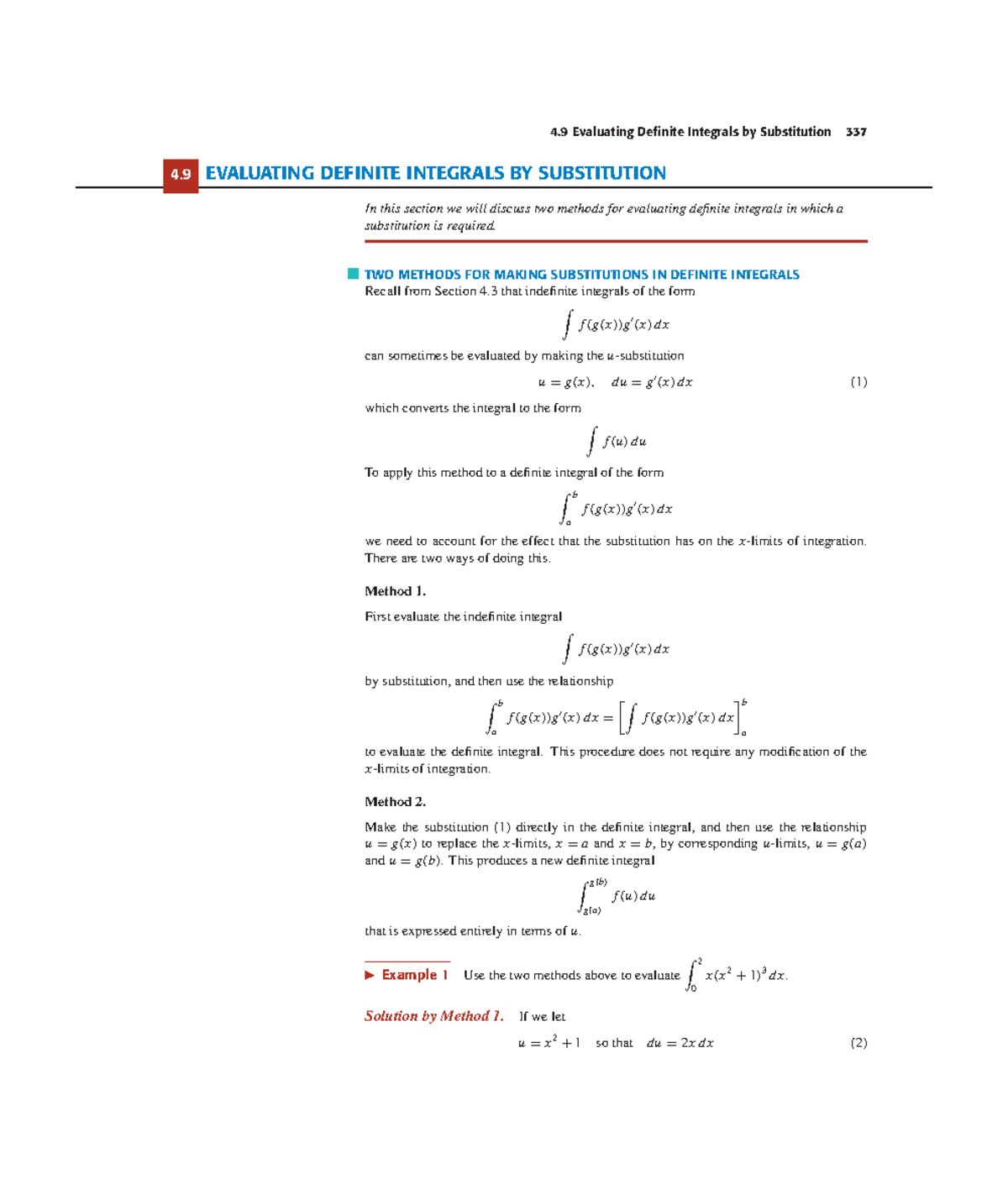 Math work ch4-9 - math work - 4 Evaluating Definite Integrals by ...