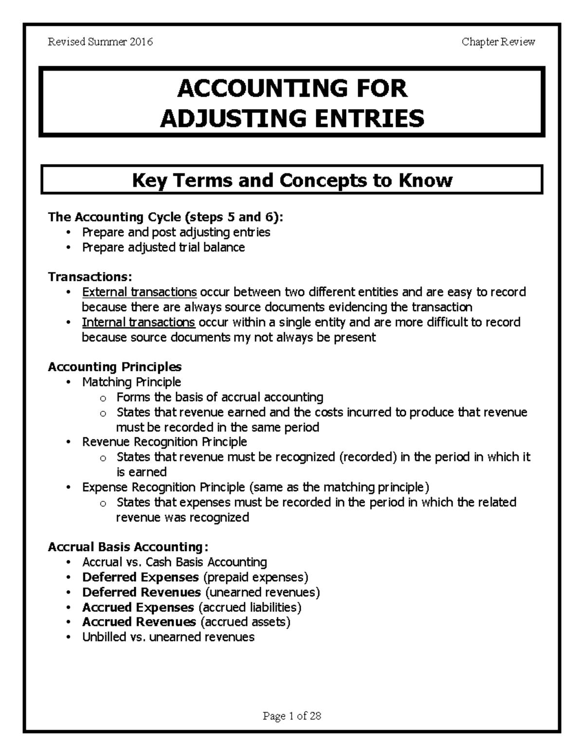 Adjusting Entries Questions And Answers Accounting For Adjusting Entries Key Terms And