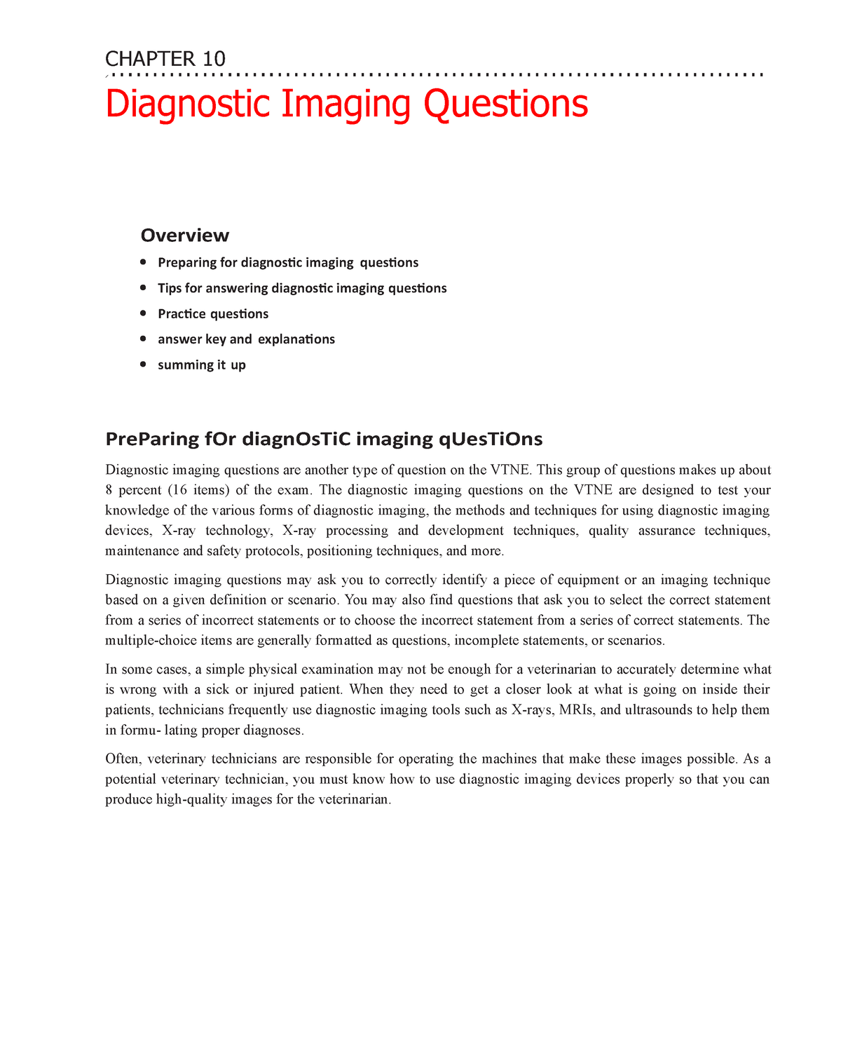 diagnostic radiography dissertation questions