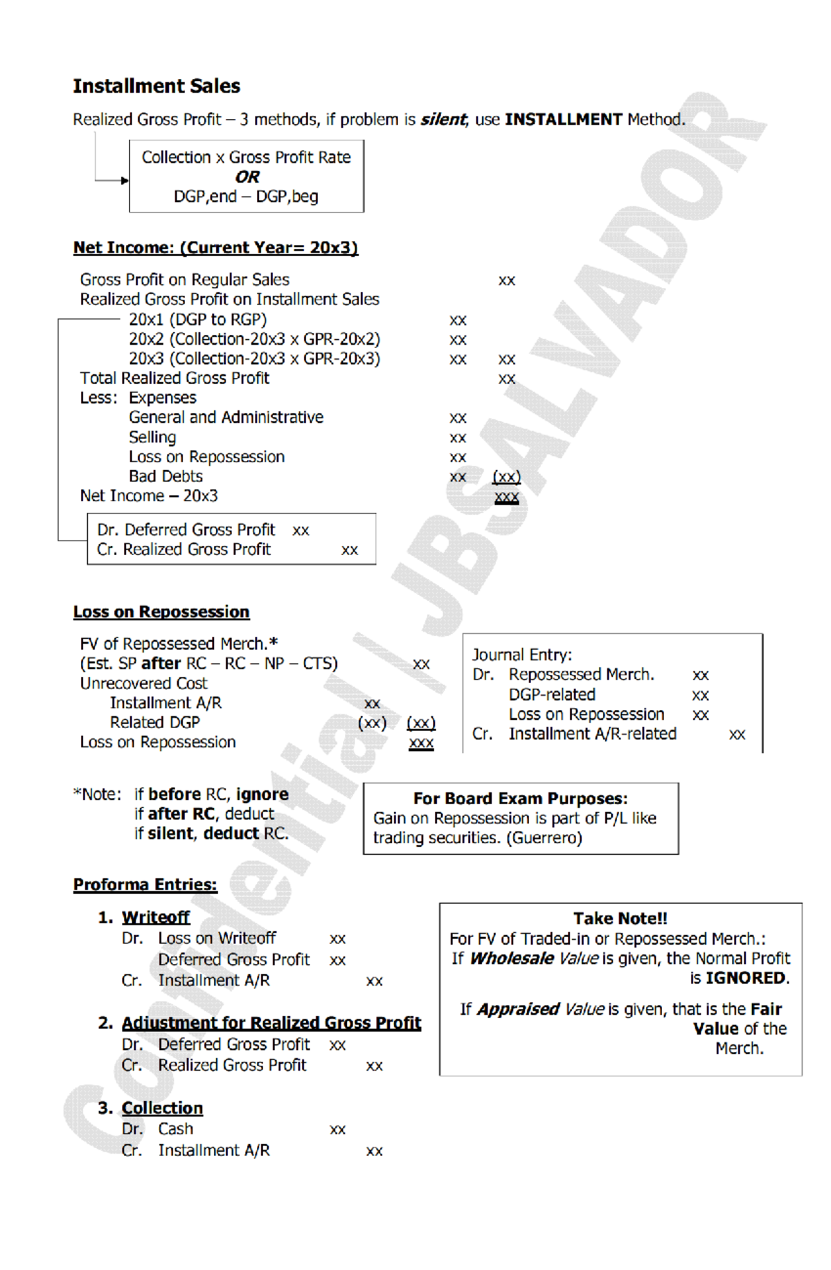 Advanced accounting Formulas and notes - tratamiento de agua - UNI ...