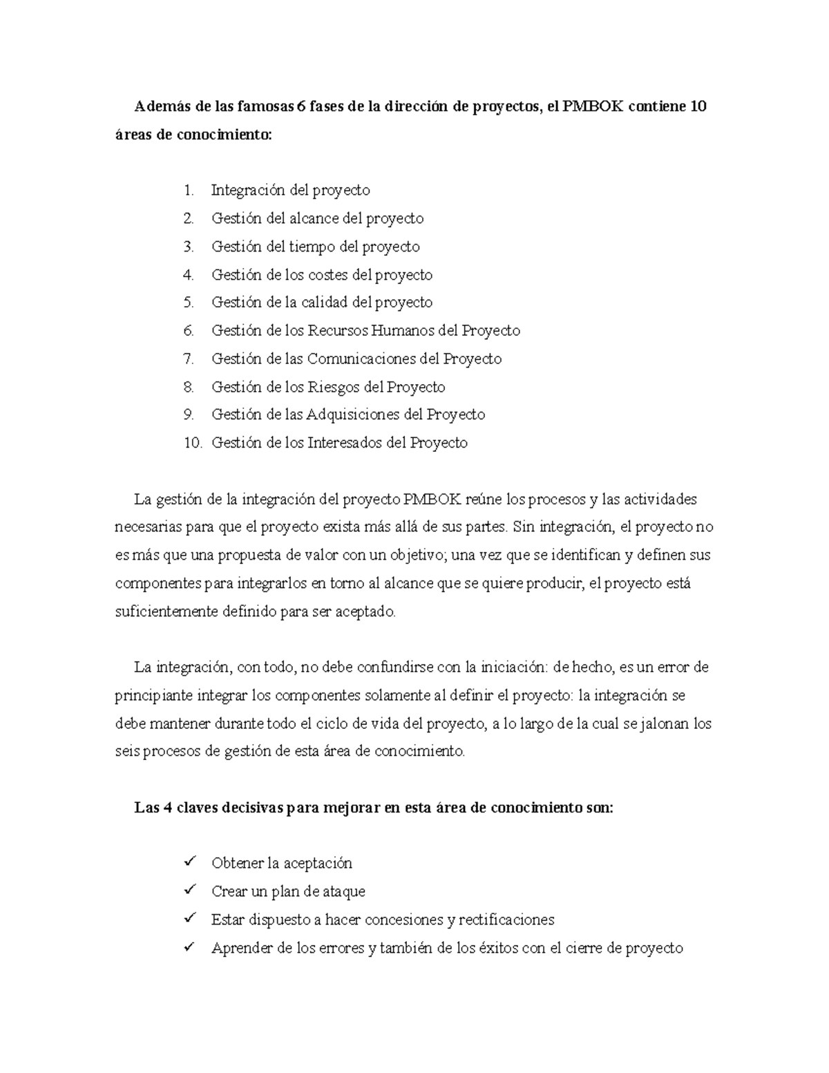 PMI - Apunte - Además De Las Famosas 6 Fases De La Dirección De ...