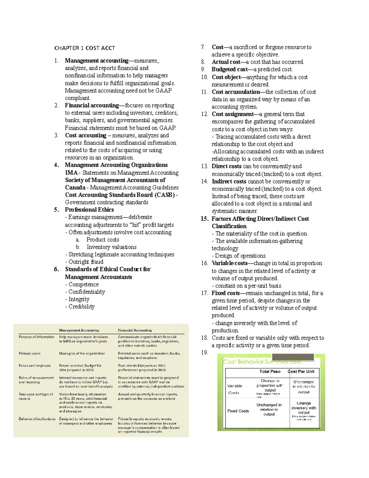 Chapter 1 COST ACCT - gasdfgfsd - CHAPTER 1 COST ACCT Management ...