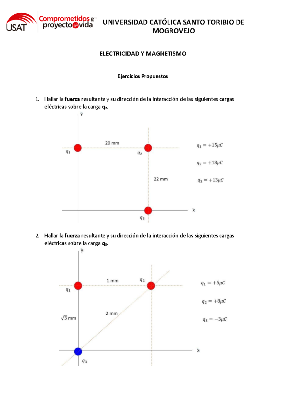 Ejercicios Propuestos 1, Sin Resolver, Electricidad Y Magnetismo ...