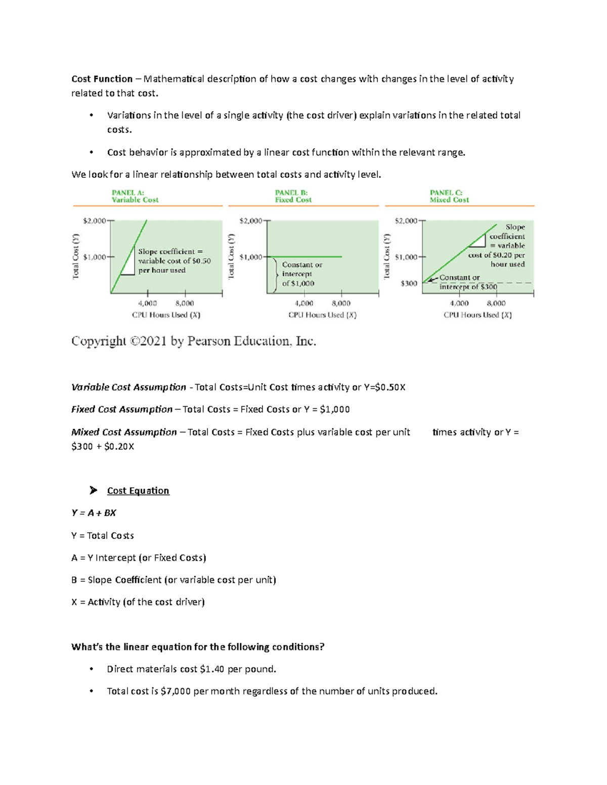 Ch-10 Lecture-1 Notes - Cost Function – Mathematical description of how ...