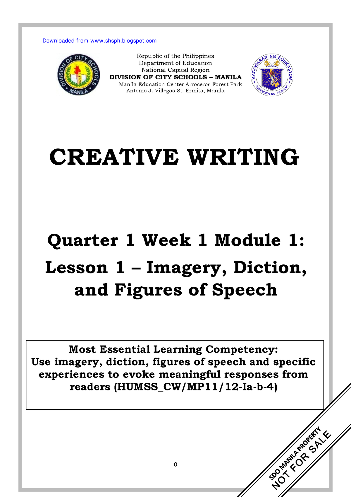 creative writing fiction module grade 12