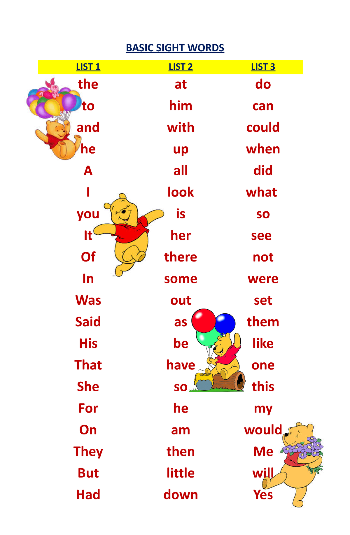 3 Basic Sight Words The Document s Contents Make For Good Reading 