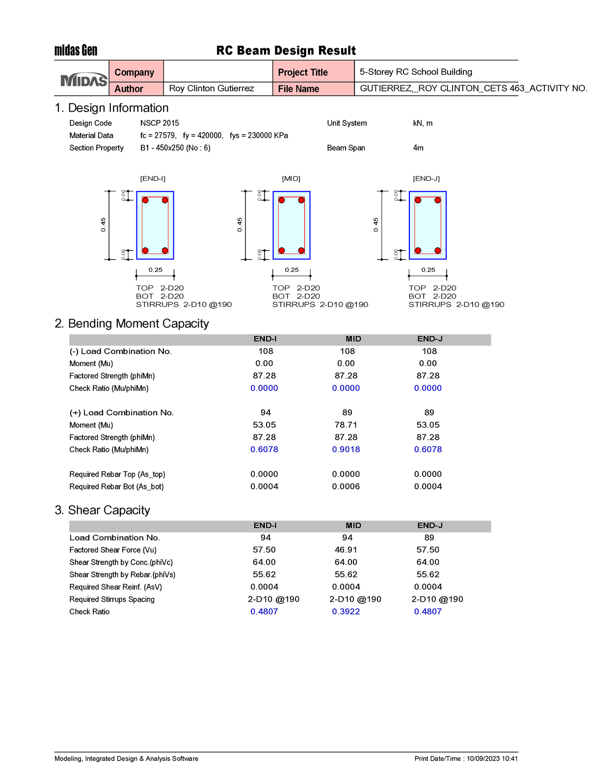 B11232323232asdaasdasdaddsas - 1. Design Information Design Code NSCP ...