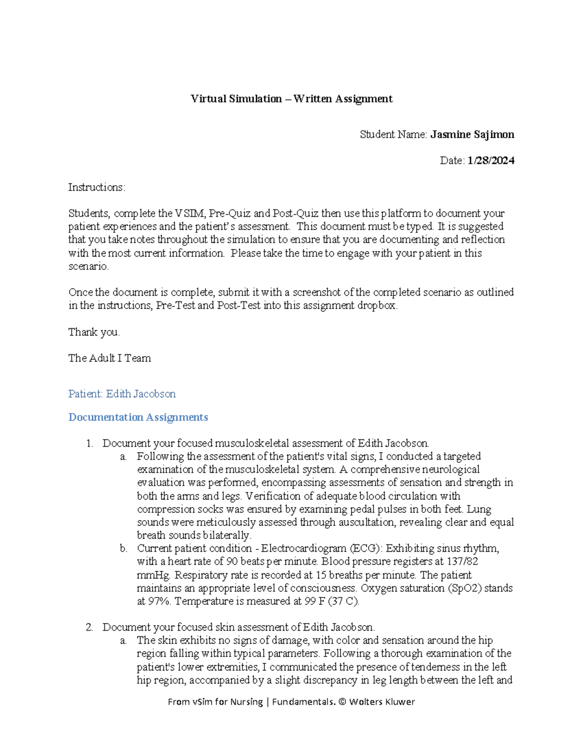 Virtual Simulation- E Jacobson VSIM - Virtual Simulation – Written ...