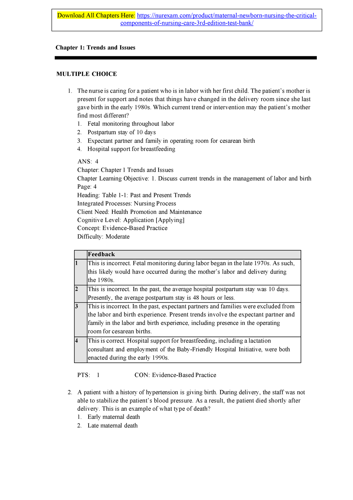 Test Bank For Maternal-Newborn Nursing The Critical Components Of ...