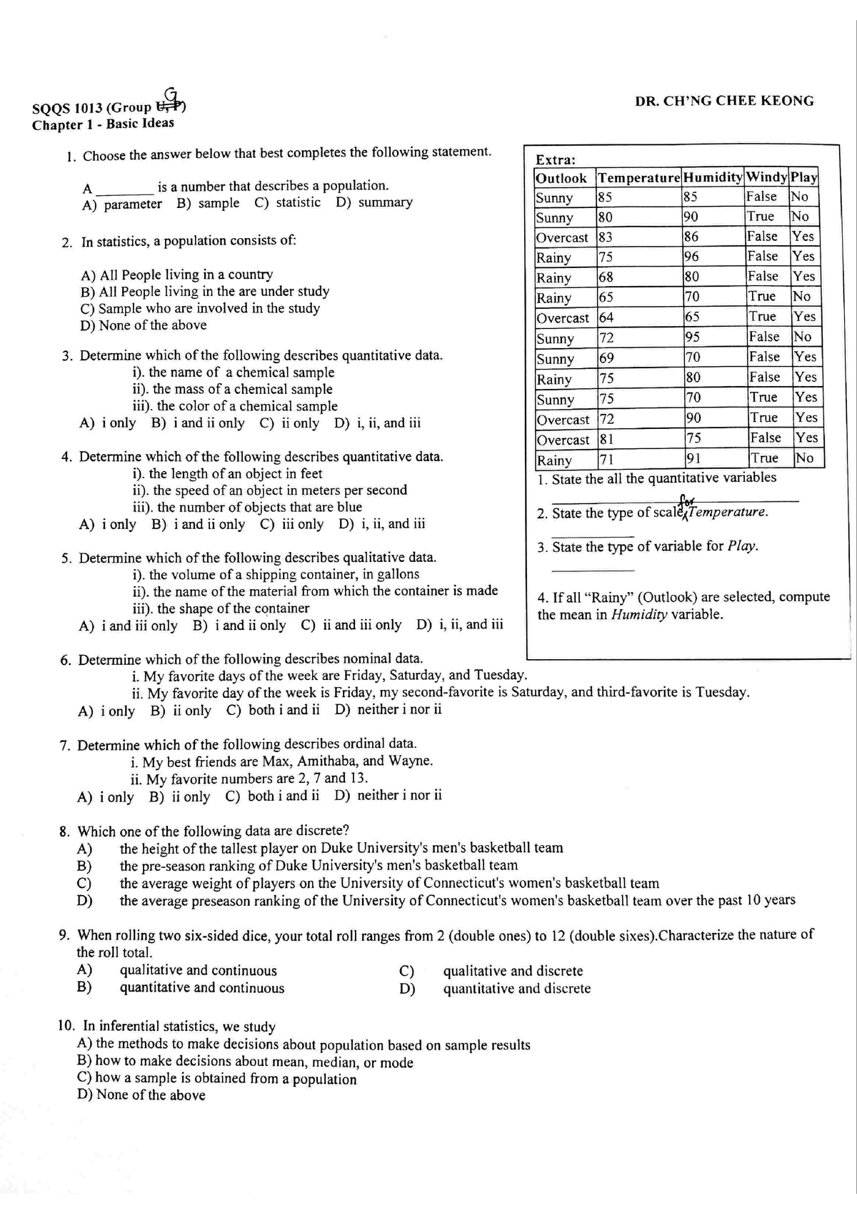 Chp 1 Exercise - Elementary Statistics - Studocu