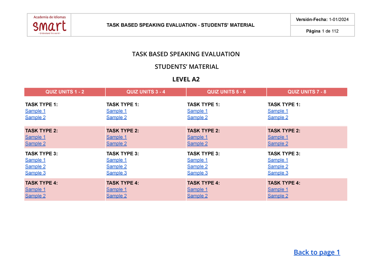 PA A2 Students' Material-Task Based Oral Evaluation A2 V1 012024 - TASK ...