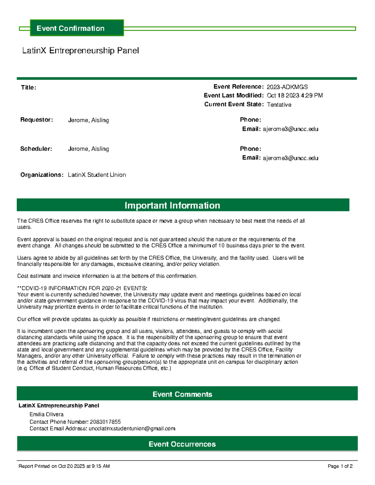 Latinx Entrepreneurship Panel Report Printed On Oct 20 2023 At 9 15