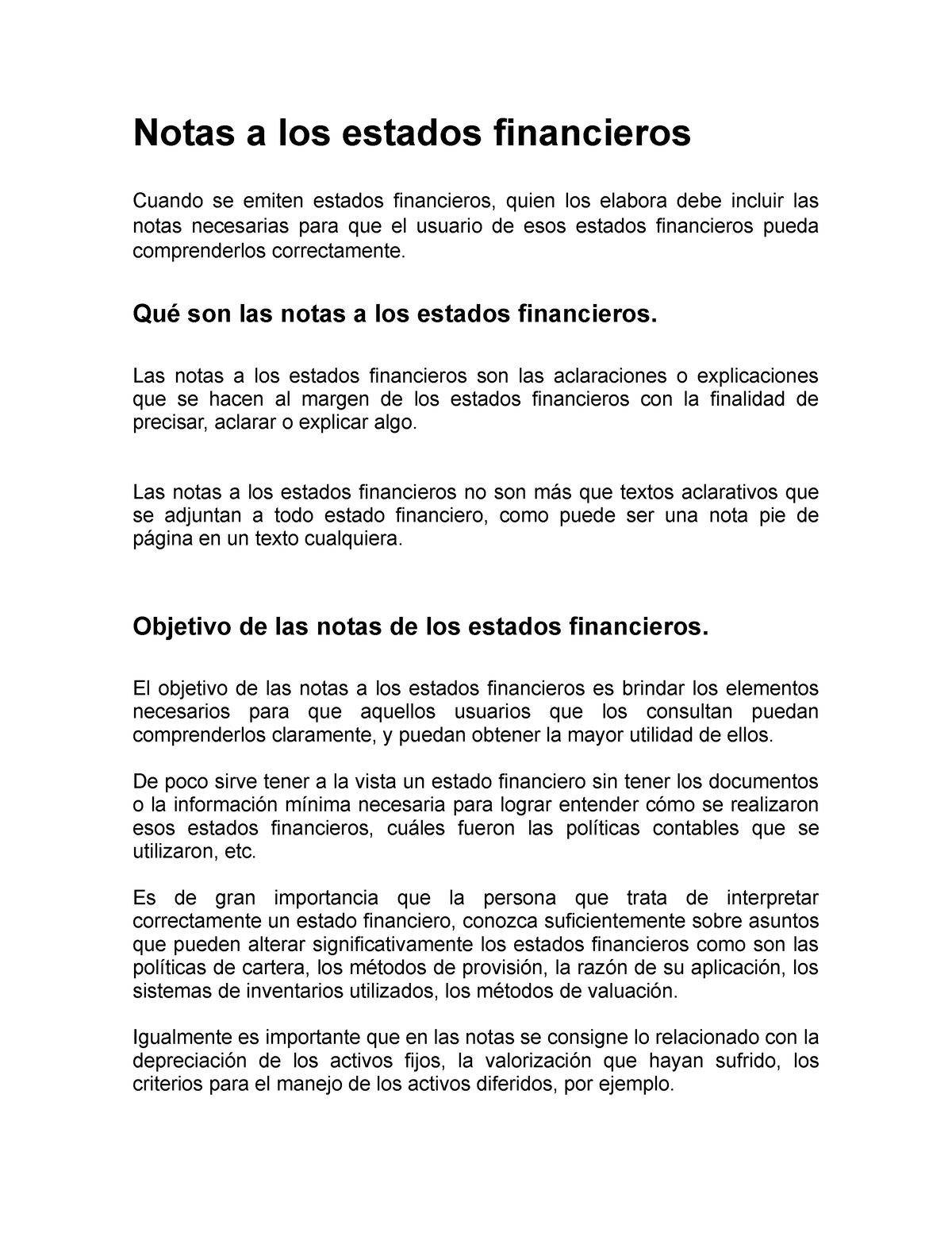 Lectura 5 Notas A Los Estados Financieros Notas A Los Estados