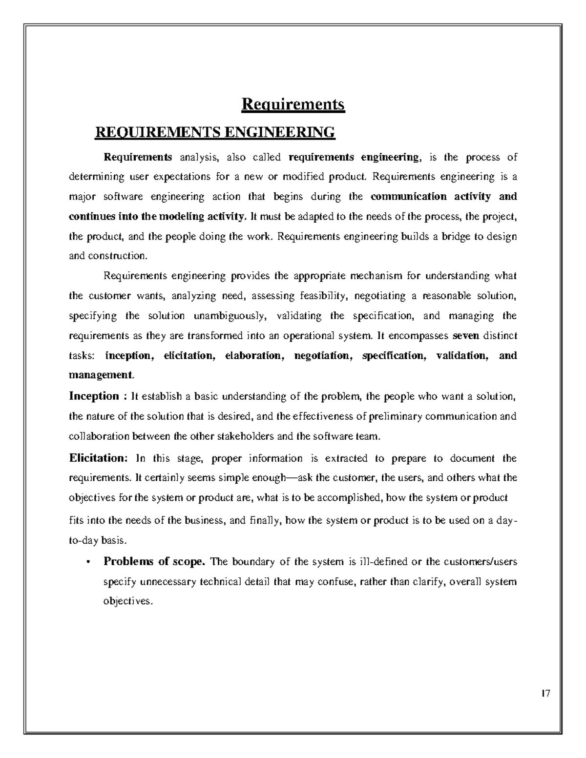 software engineering all units - Requirements REQUIREMENTS ENGINEERING