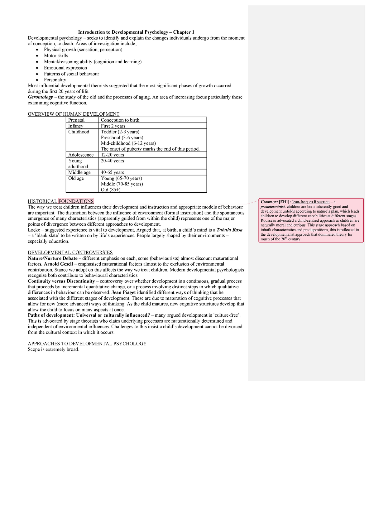 PSY202 Notes Summary Developmental Psychology From Infancy to