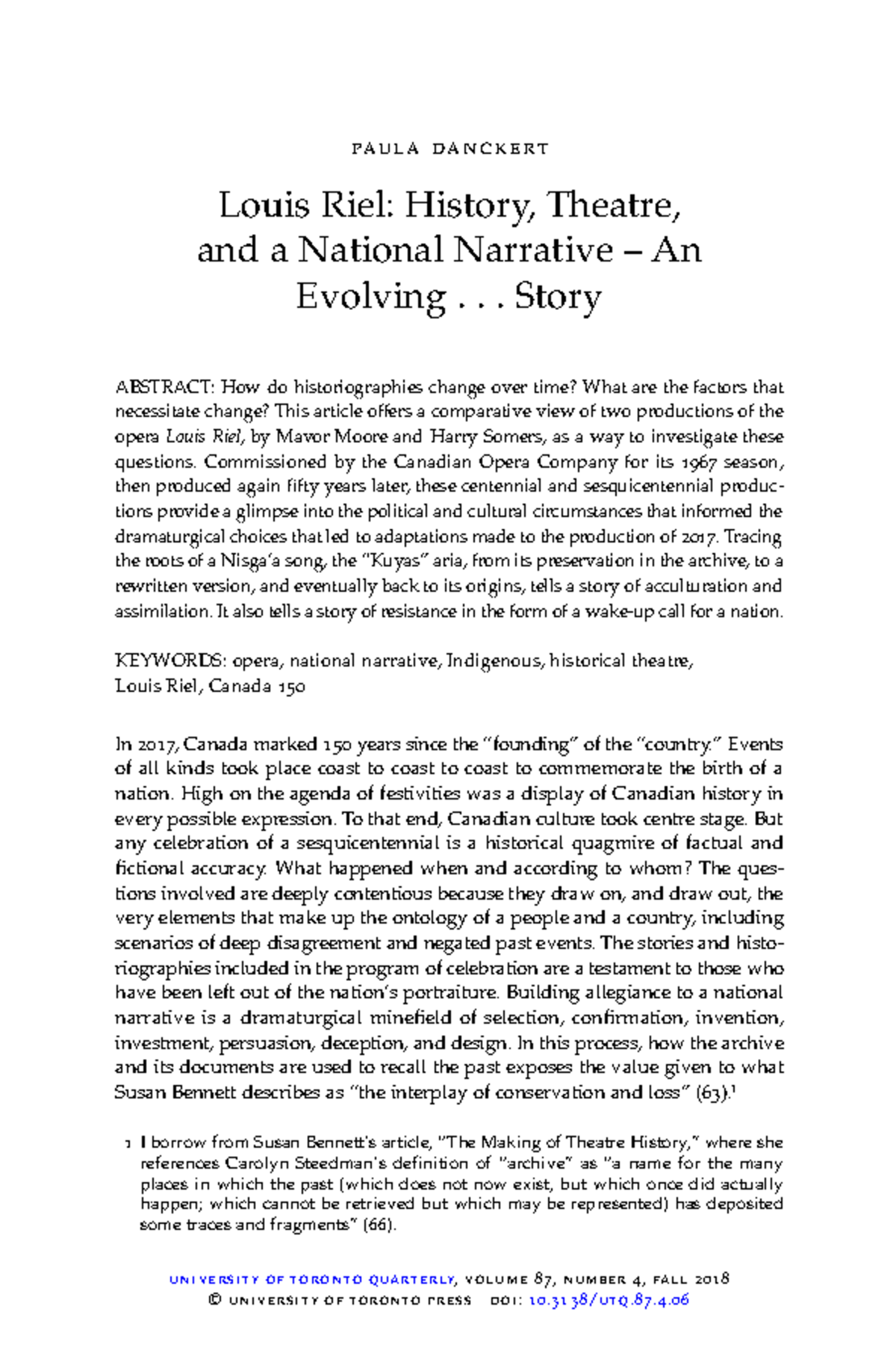History, Theatre, and a National Narrative – An Evolving Story ...