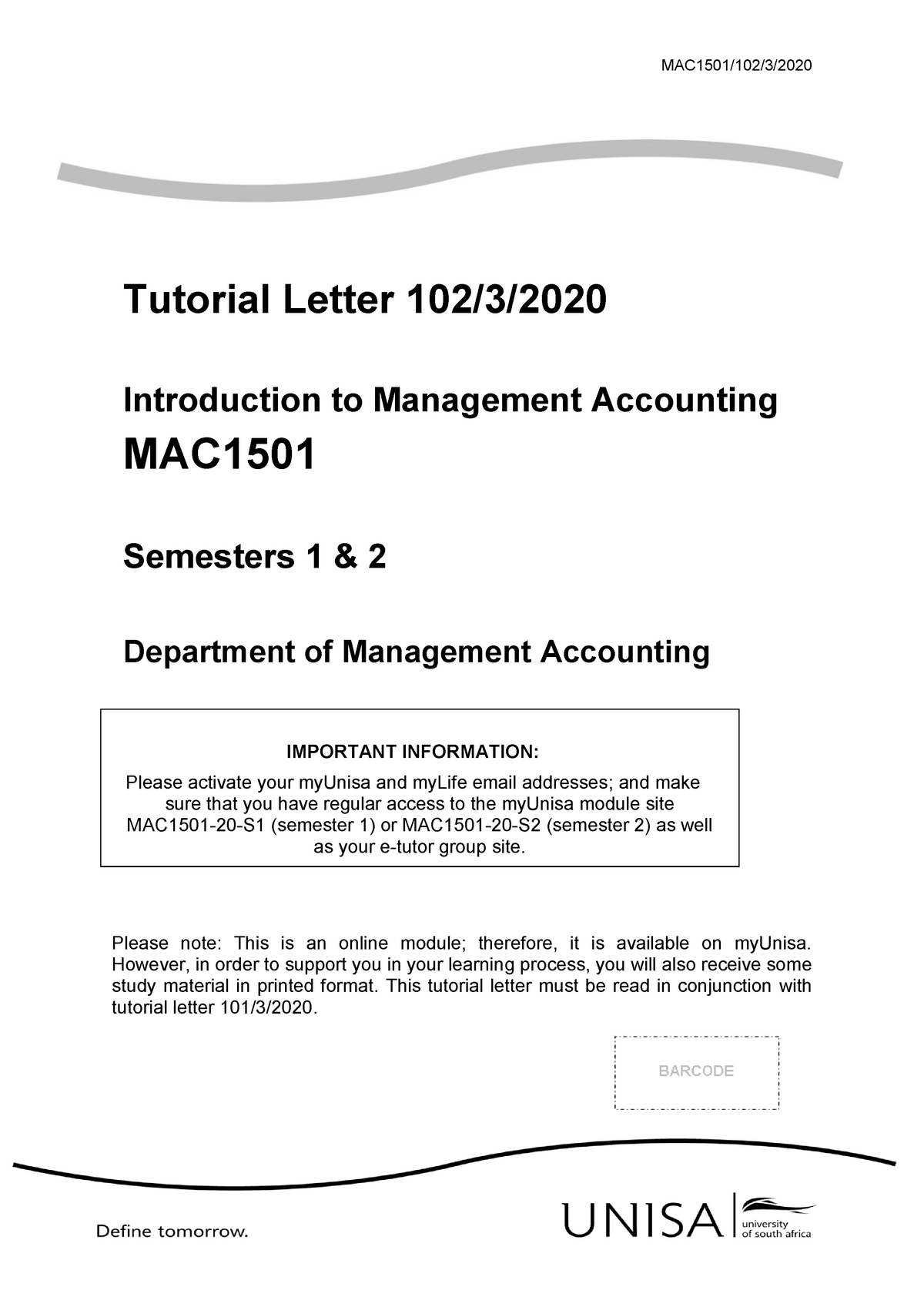 MAC1501 Tutorial Letter 2 - MAC1501/102/3/ Tutorial Letter 102/3 ...