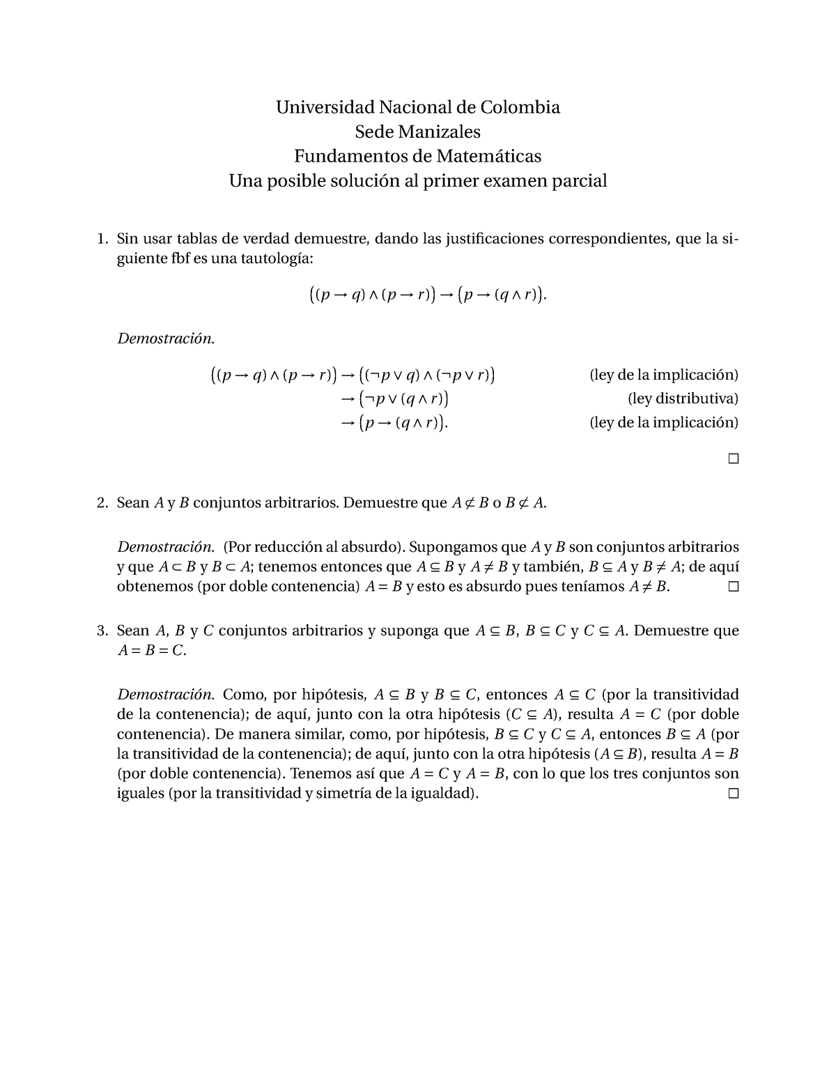 Solución 1fundamentos 2022 II - Universidad Nacional De Colombia Sede ...