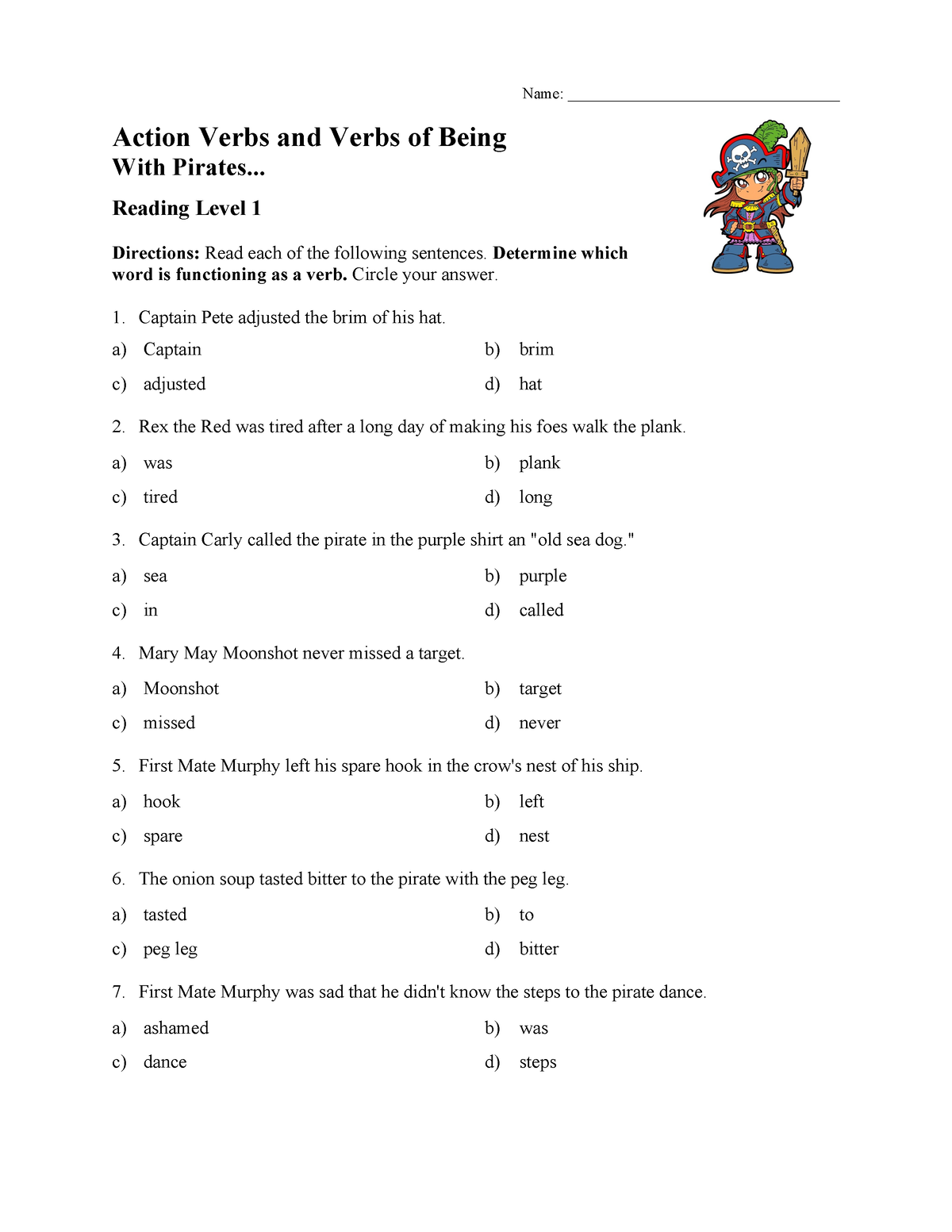 action-verbs-and-verbs-of-being-worksheet-reading-level-01-name