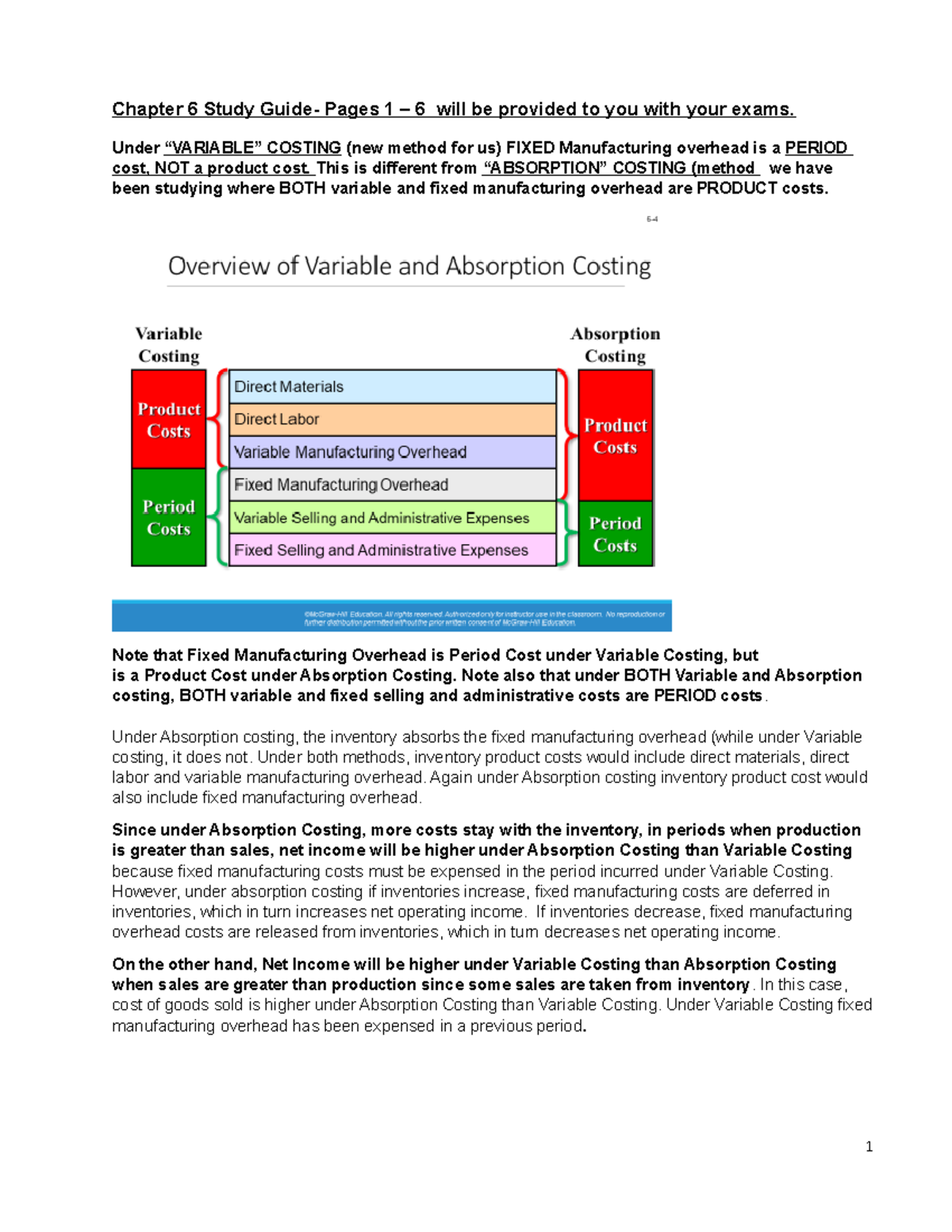 BUS1 21 Ch. 6 Study Guide - Chapter 6 Study Guide- Pages 1 – 6 Will Be ...