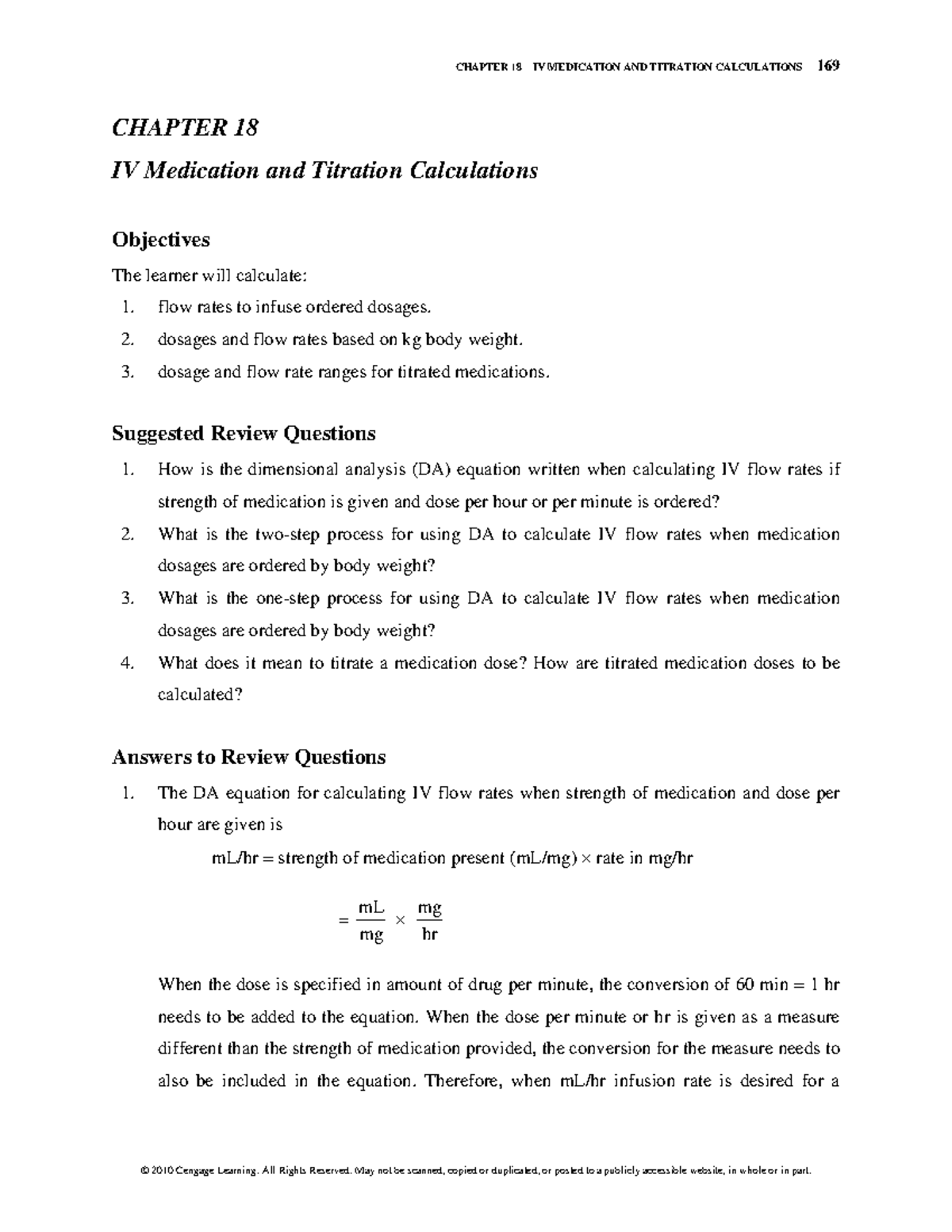 Chapter 18 science class CHAPTER 18 IV MEDICATION AND TITRATION