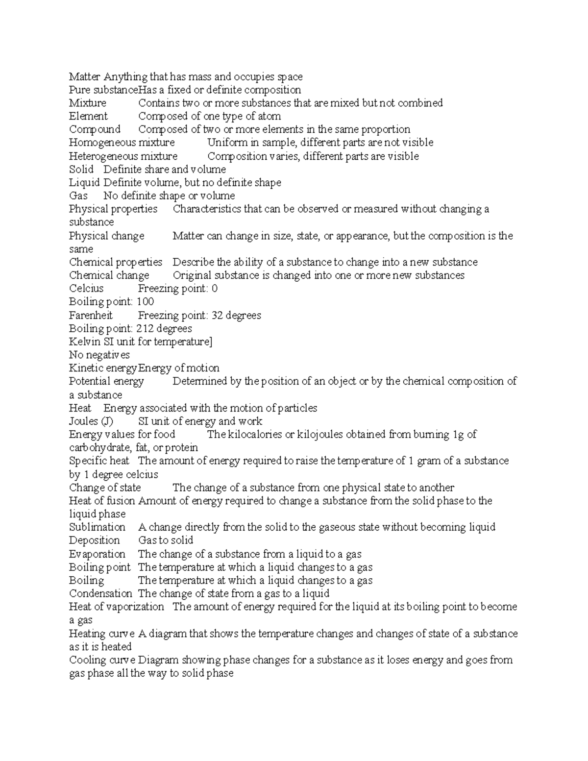 Chapter 3 - Martin - Matter Anything that has mass and occupies space ...