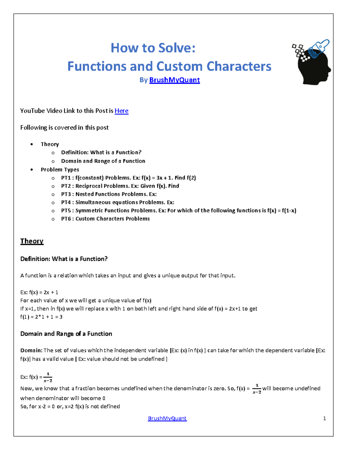 How to Solve Functions and Custom Characters - How to Solve: Functions ...