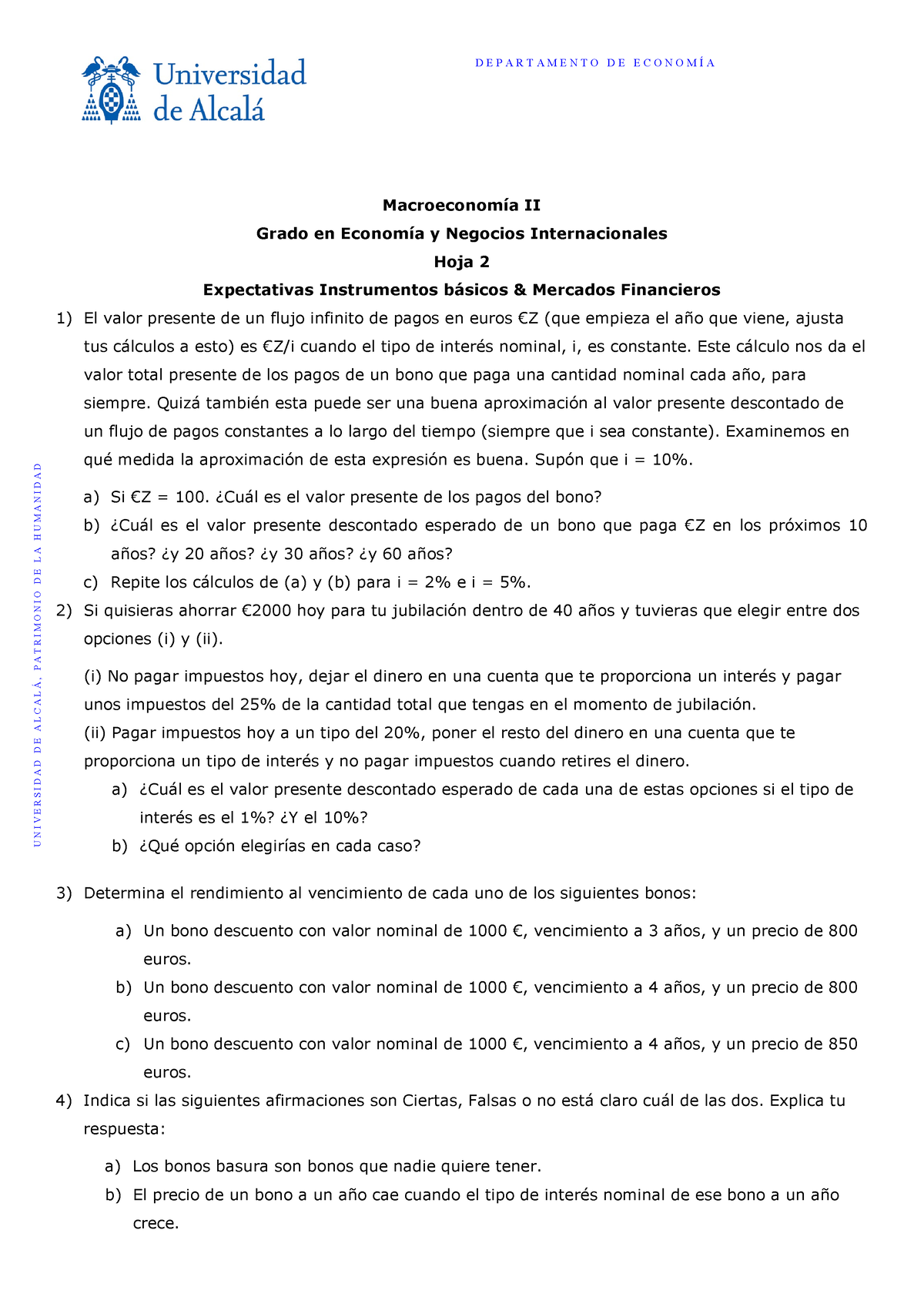 Práctica 2 - Práctica 2 Macroeconomía II - U N I V E R S I D A D D E A ...