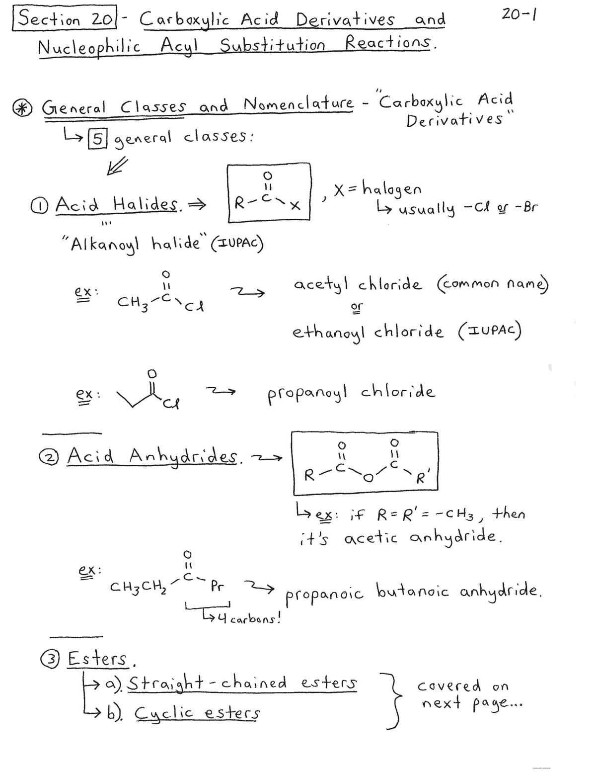 Carboxylic Acid Derivatives and Nucleophilic Acyl Substitution ...